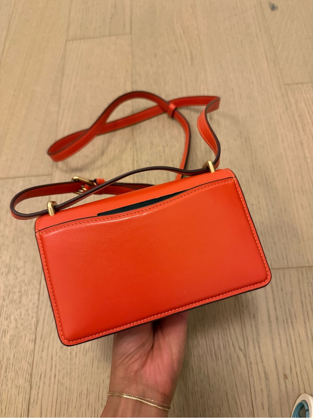 Coach Small Crossbody Bag in Bright Orange with Gold Hardware - Picture 4 of 4